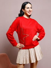 athena women embellished sequined sweatshirt