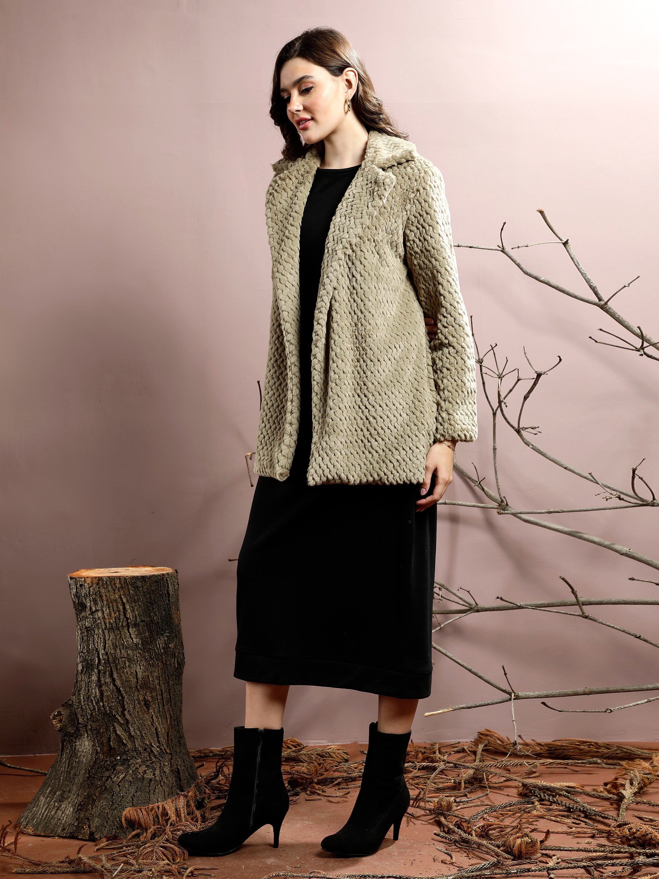 athena self design hip length overcoat 2