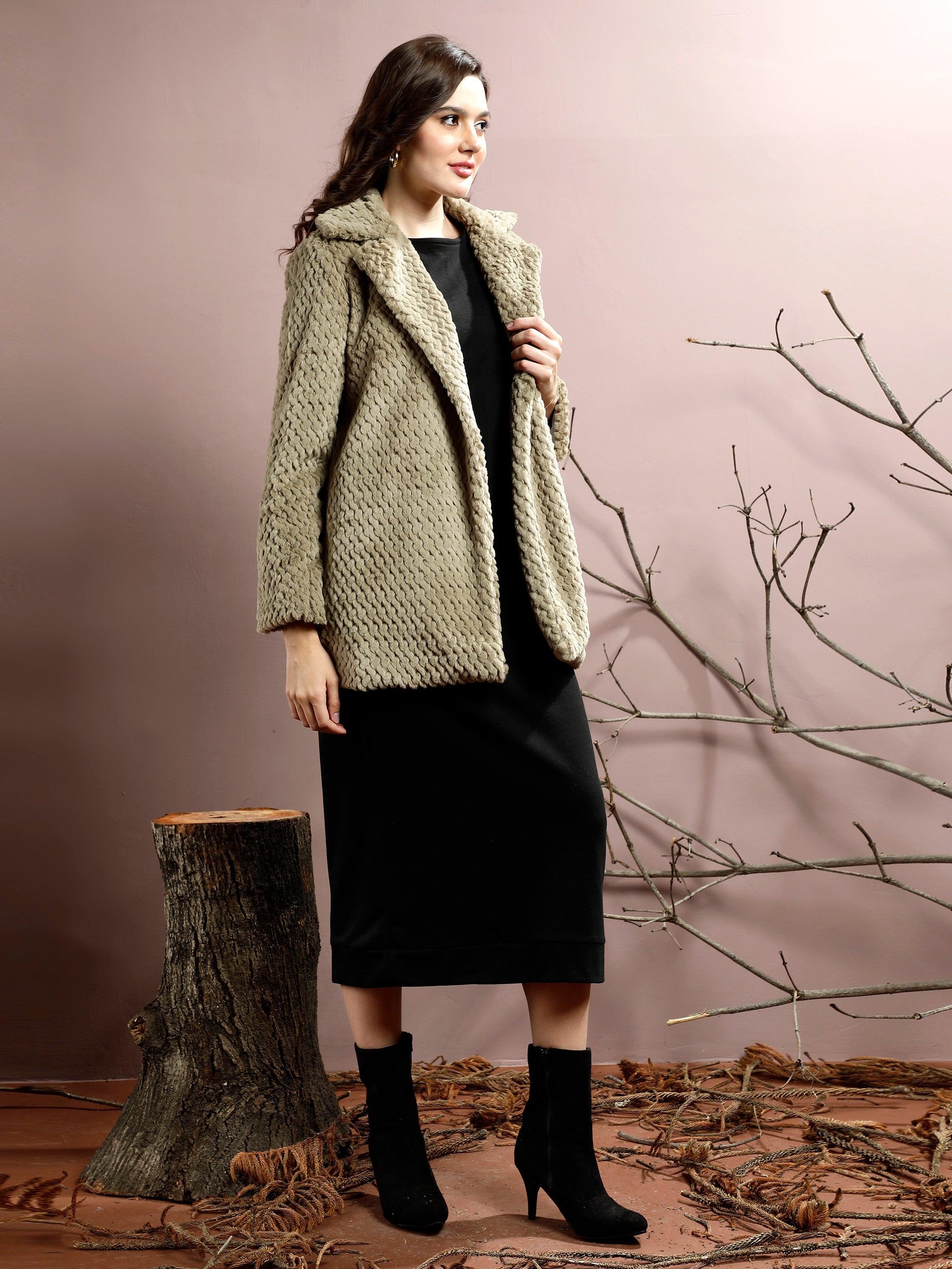 athena self design hip length overcoat 2