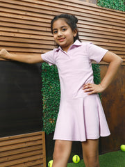 athena lavender flared dress