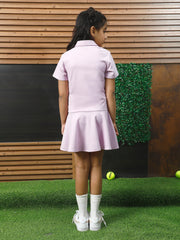 athena lavender flared dress