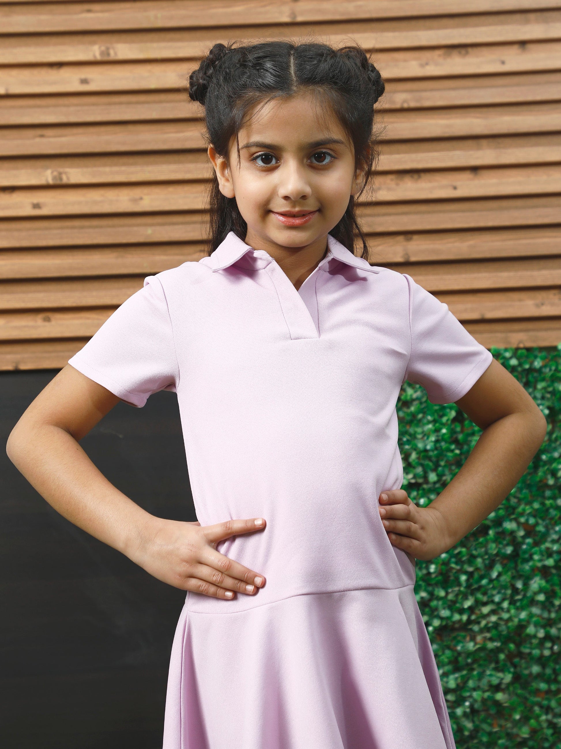 athena lavender flared dress