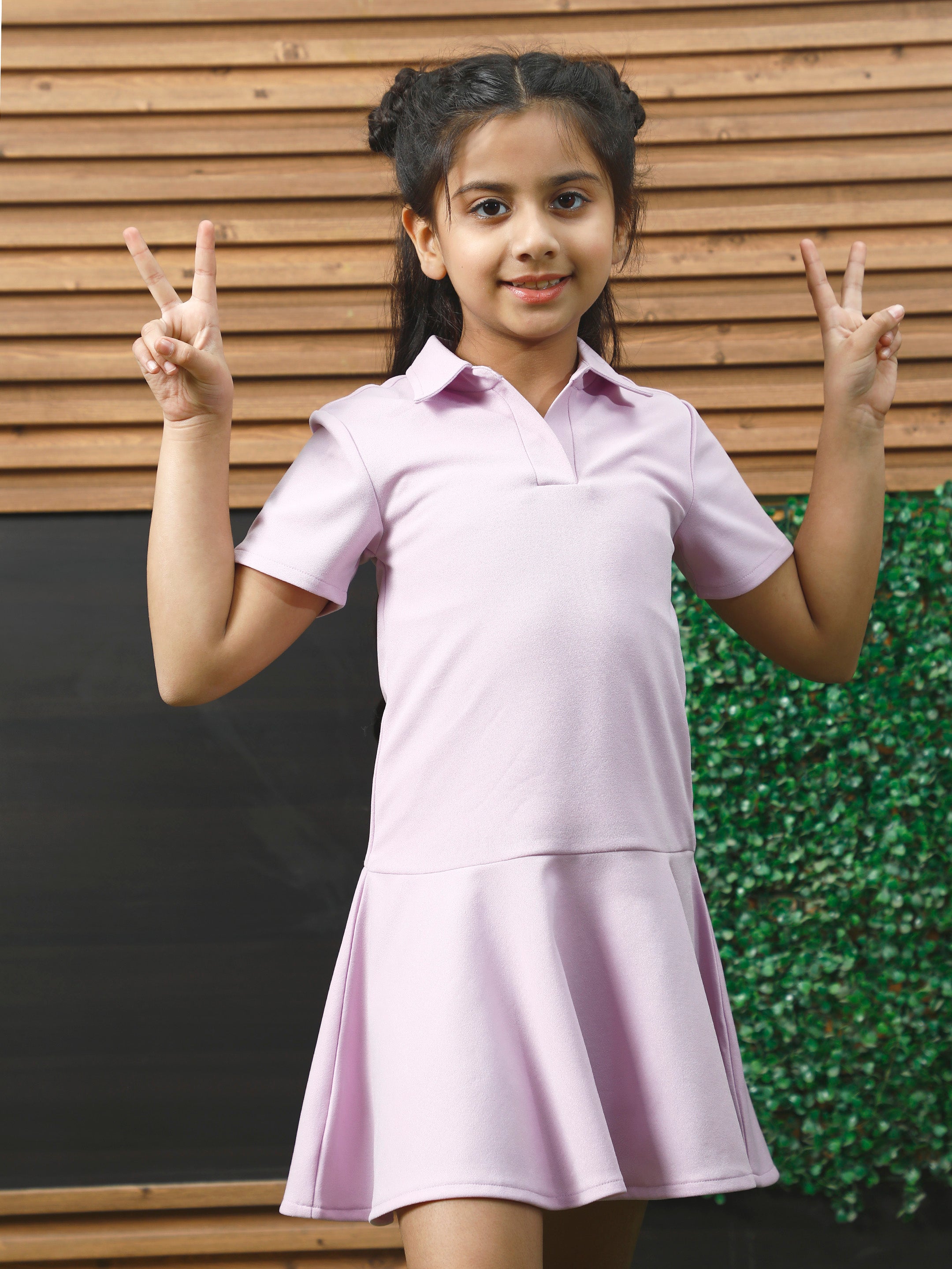 athena lavender flared dress