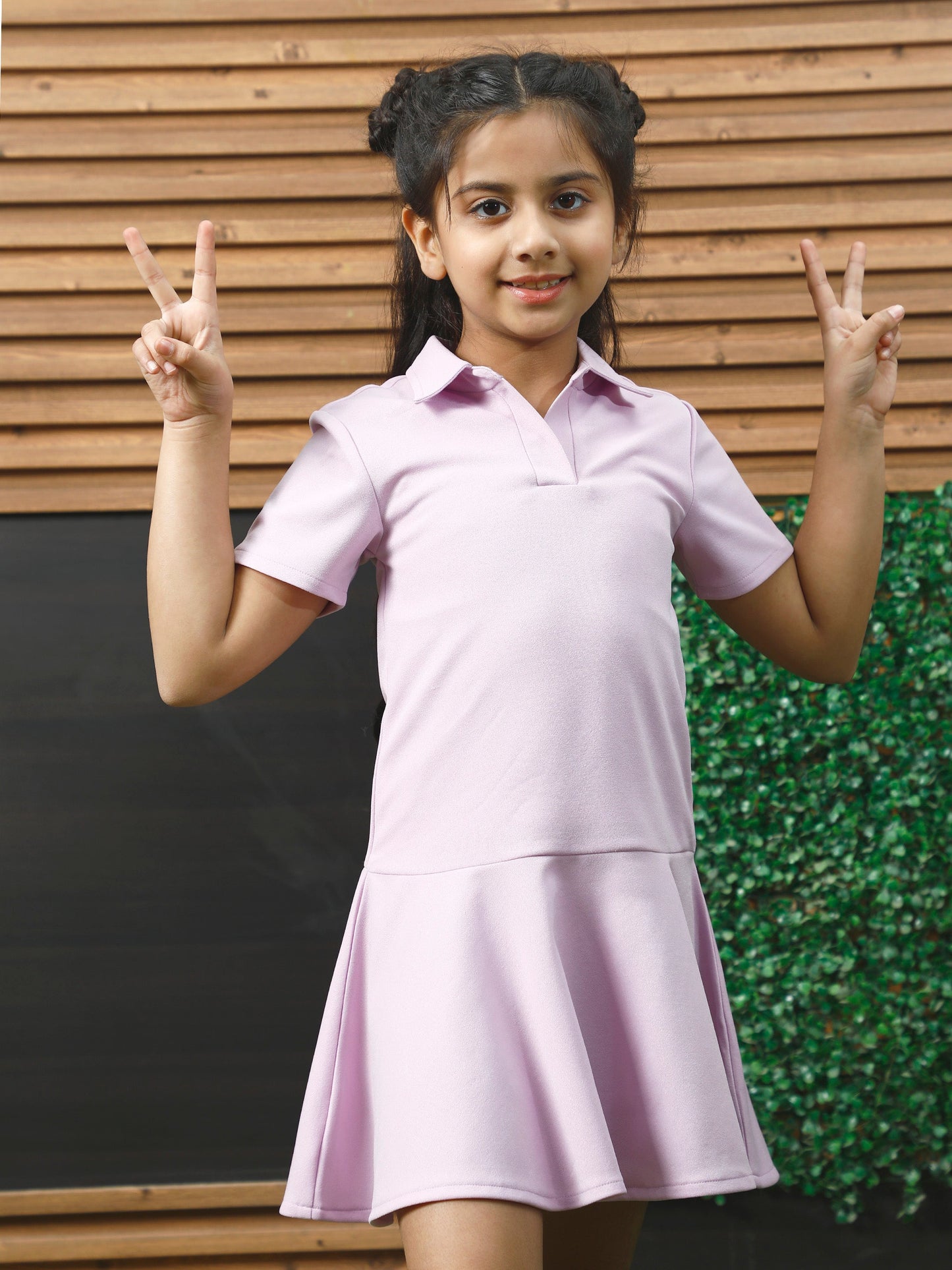 athena lavender flared dress