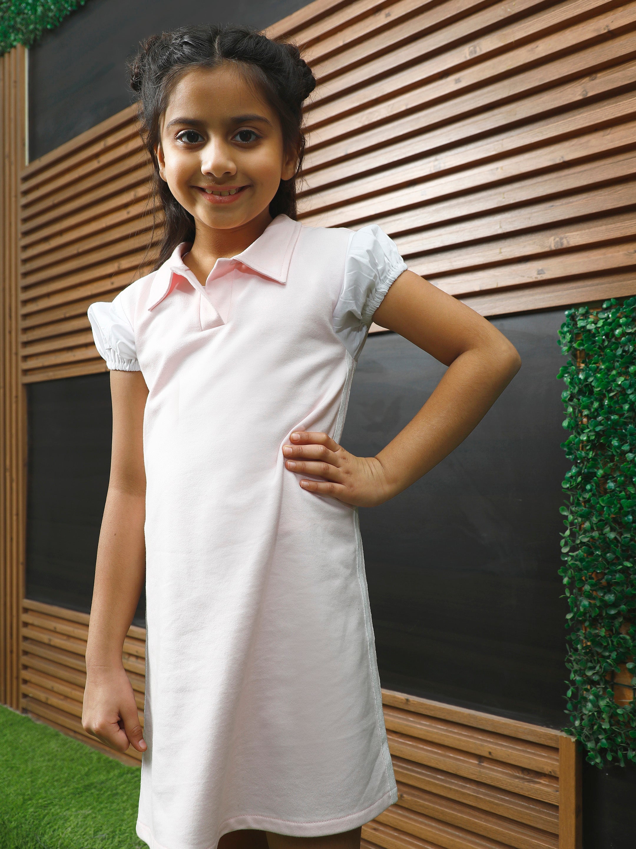 athena girl colourblocked puff sleeve a line dress 3