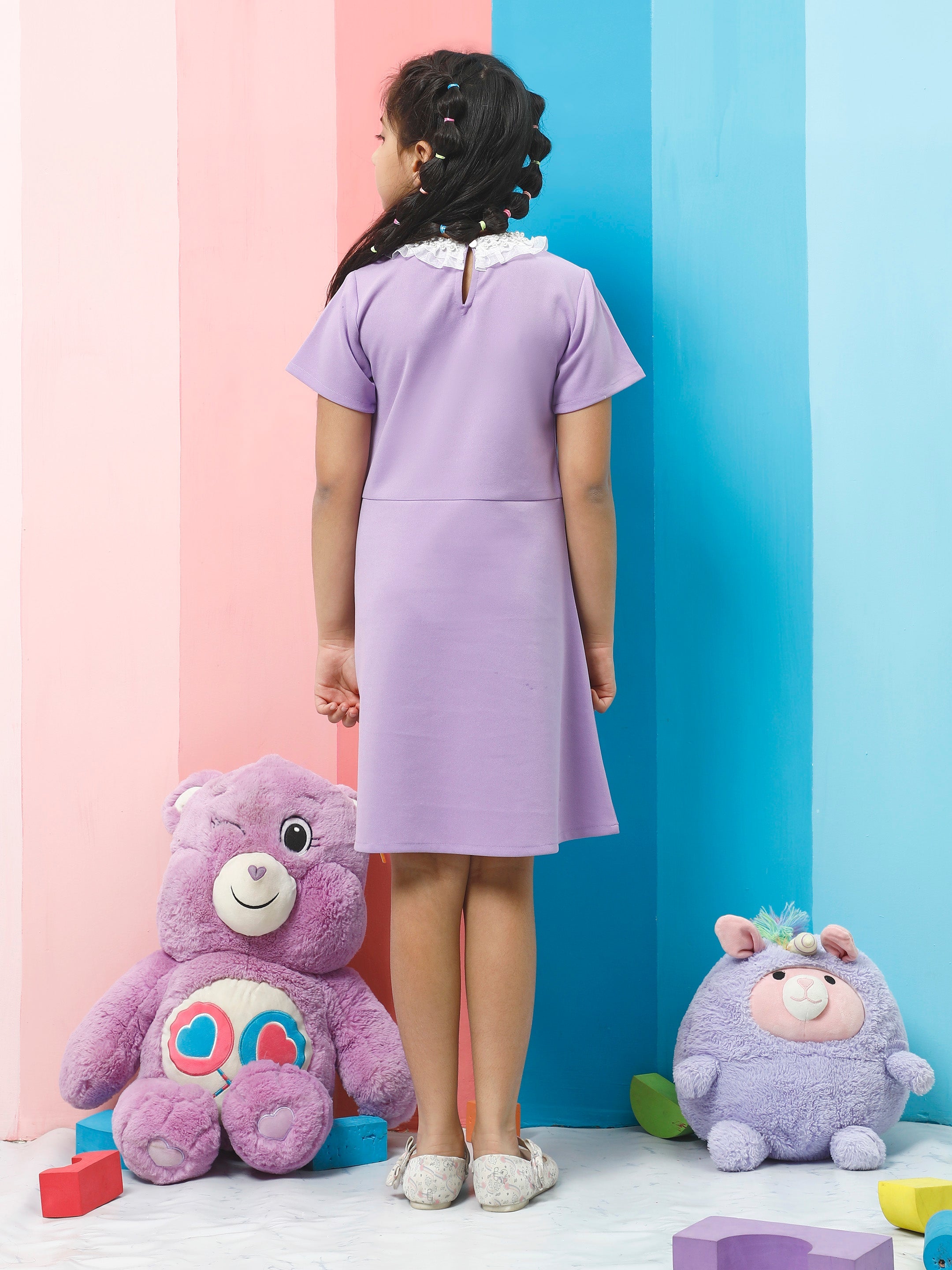 athena green solid lace dress