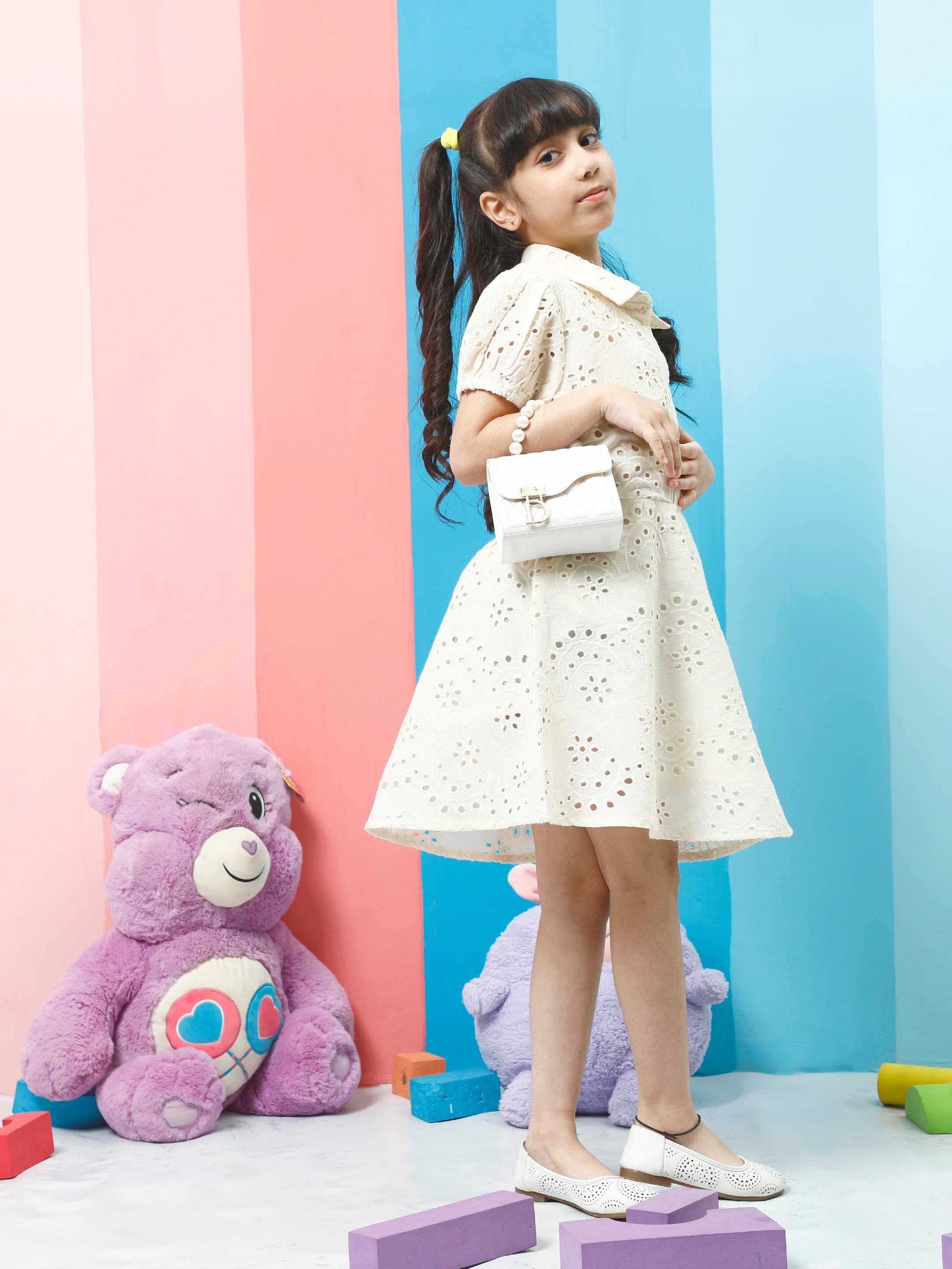 athena girl puff sleeve fit flare dress 4