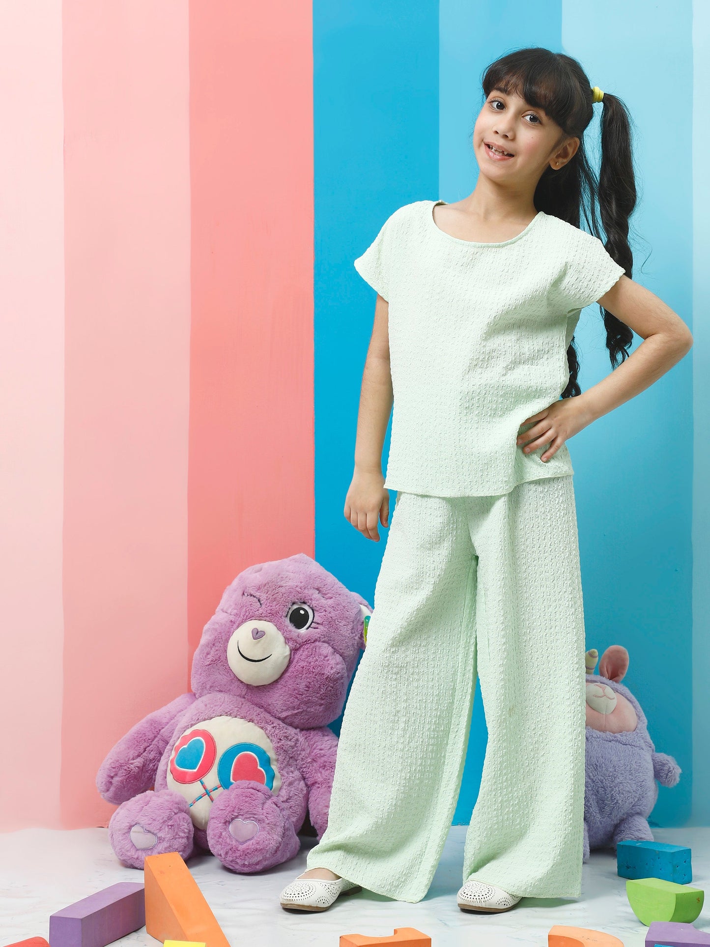 athena girl green self design co ords set