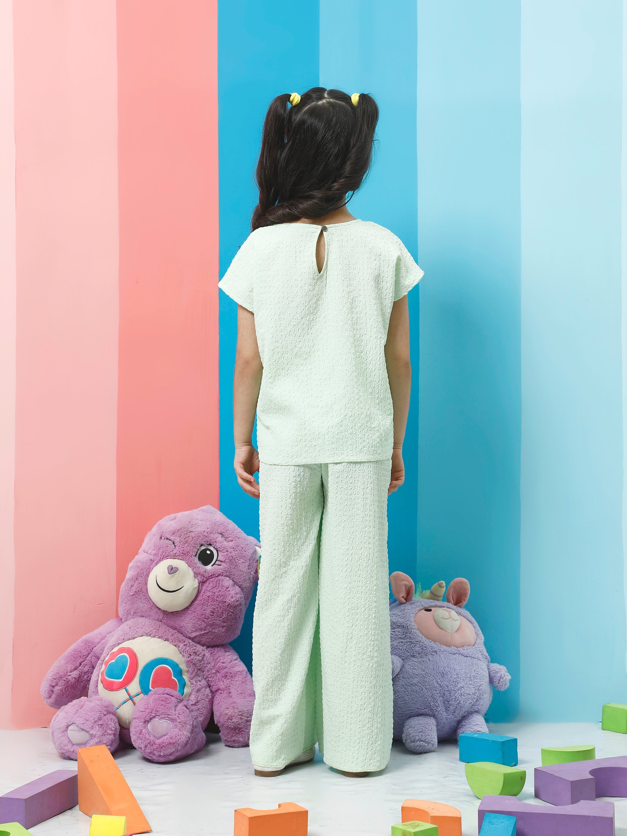 athena girl green self design co ords set