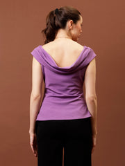 athena cowl neck lavender regular top