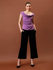 athena cowl neck lavender regular top