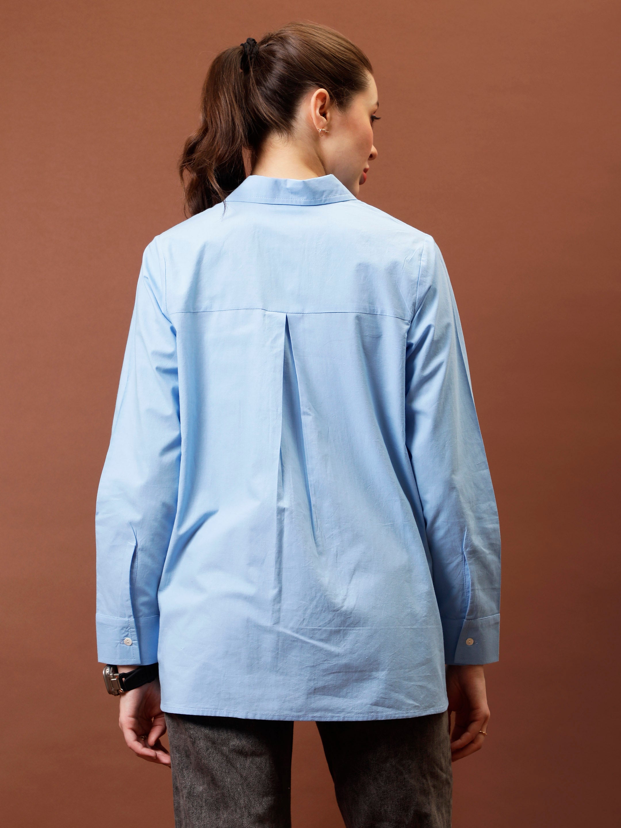 athena immutable roll up sleeves cotton shirt style top