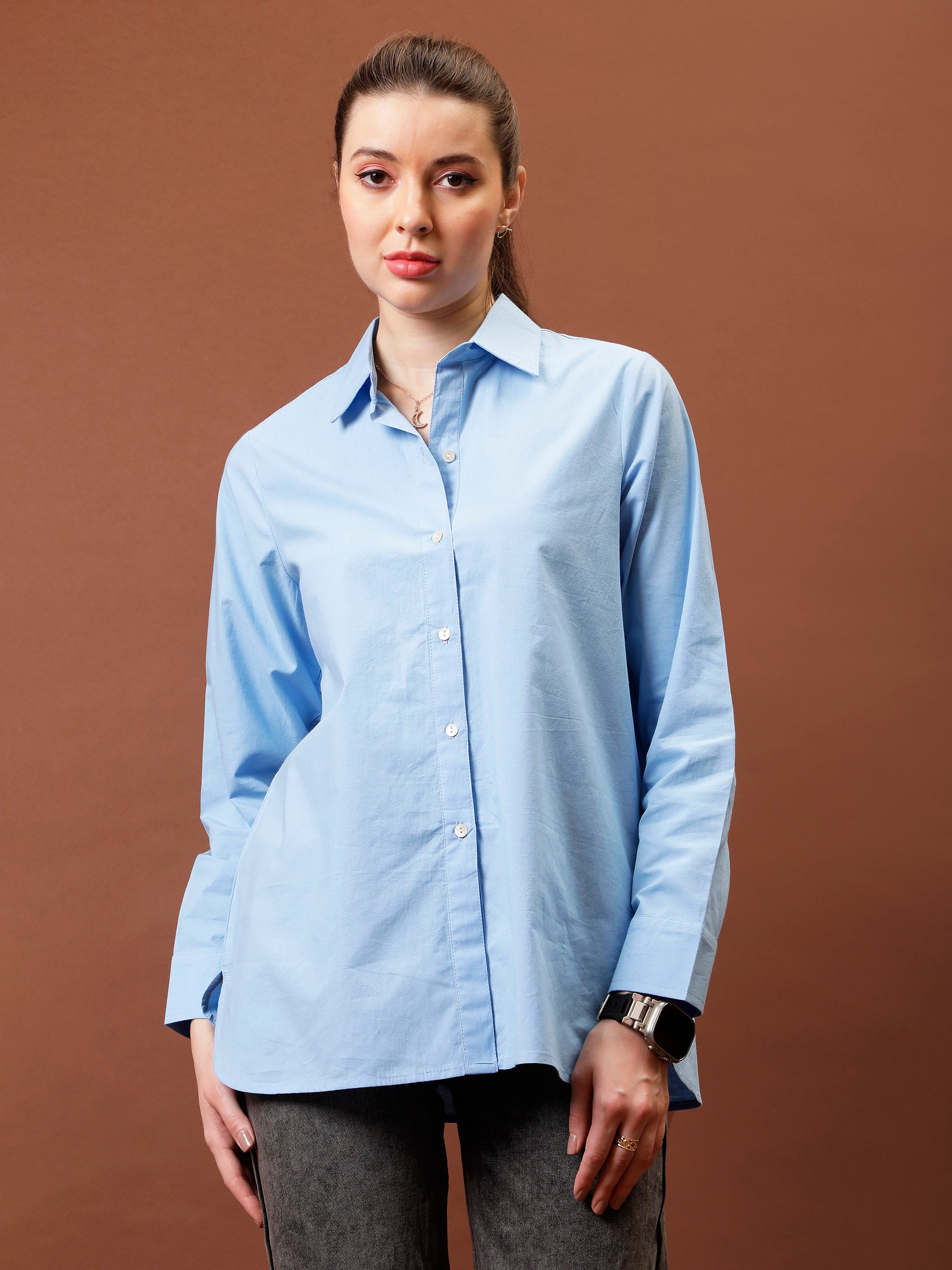 athena immutable roll up sleeves cotton shirt style top