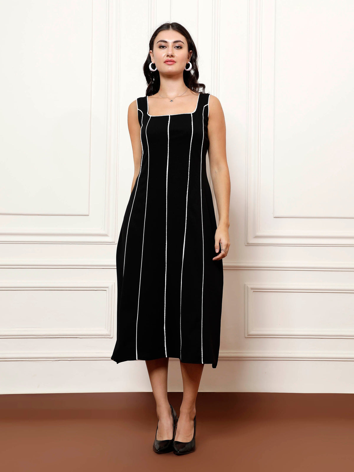 athena immutable athena women solid immutable scuba a line midi dress