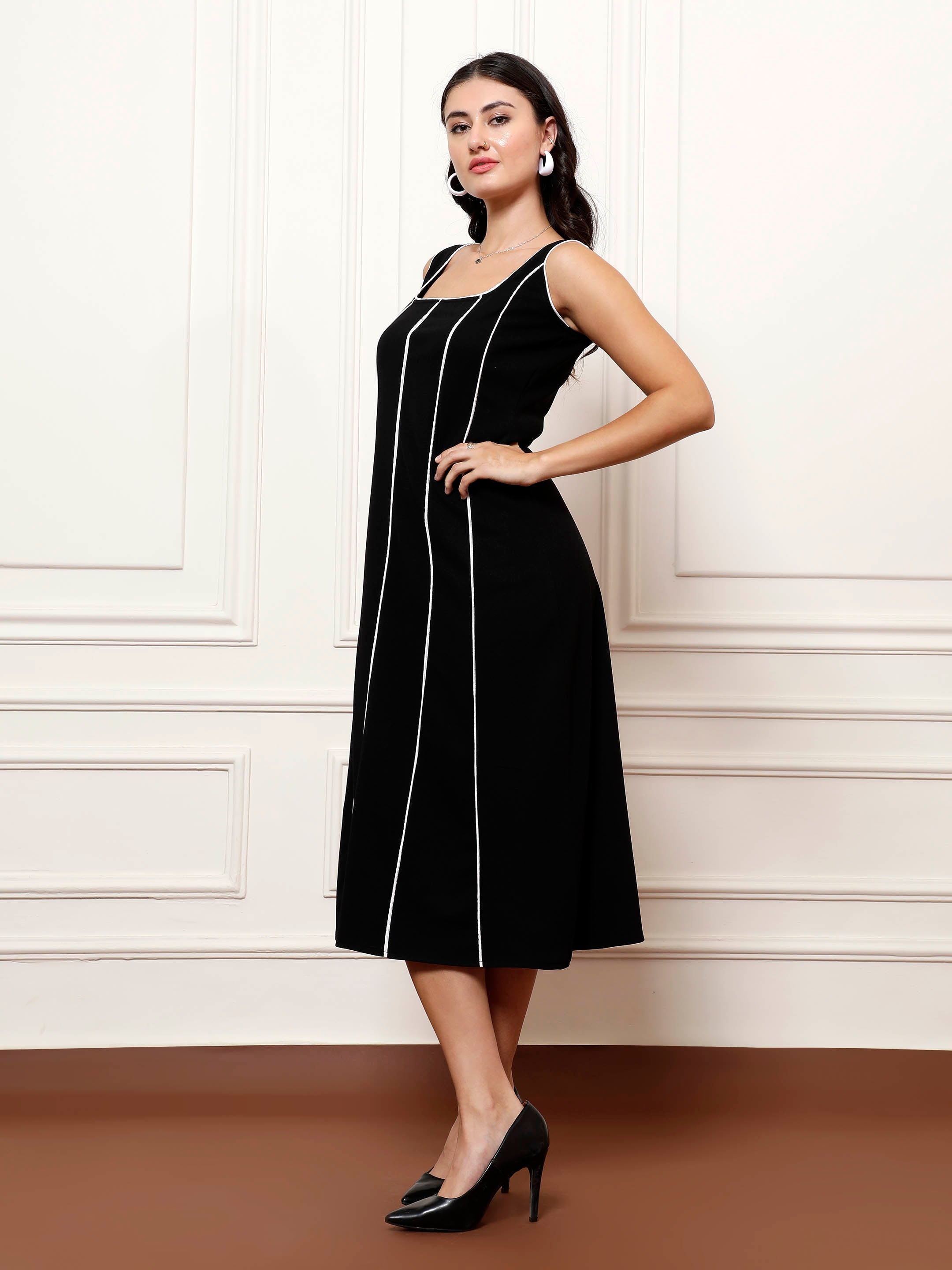 athena immutable athena women solid immutable scuba a line midi dress