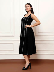 athena immutable athena women solid immutable scuba a line midi dress