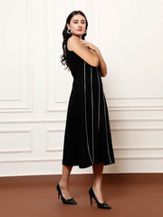 athena immutable athena women solid immutable scuba a line midi dress