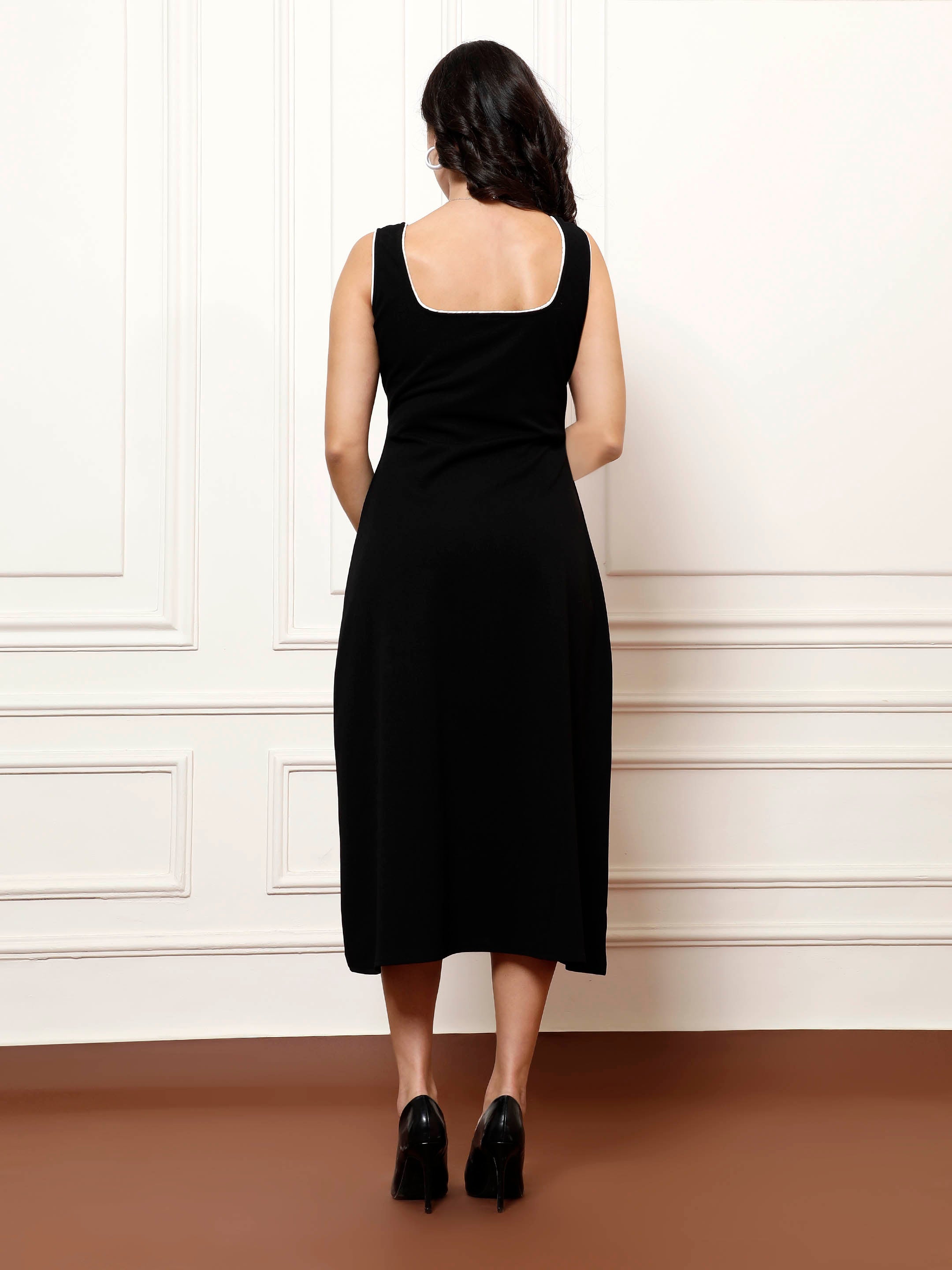 athena immutable athena women solid immutable scuba a line midi dress