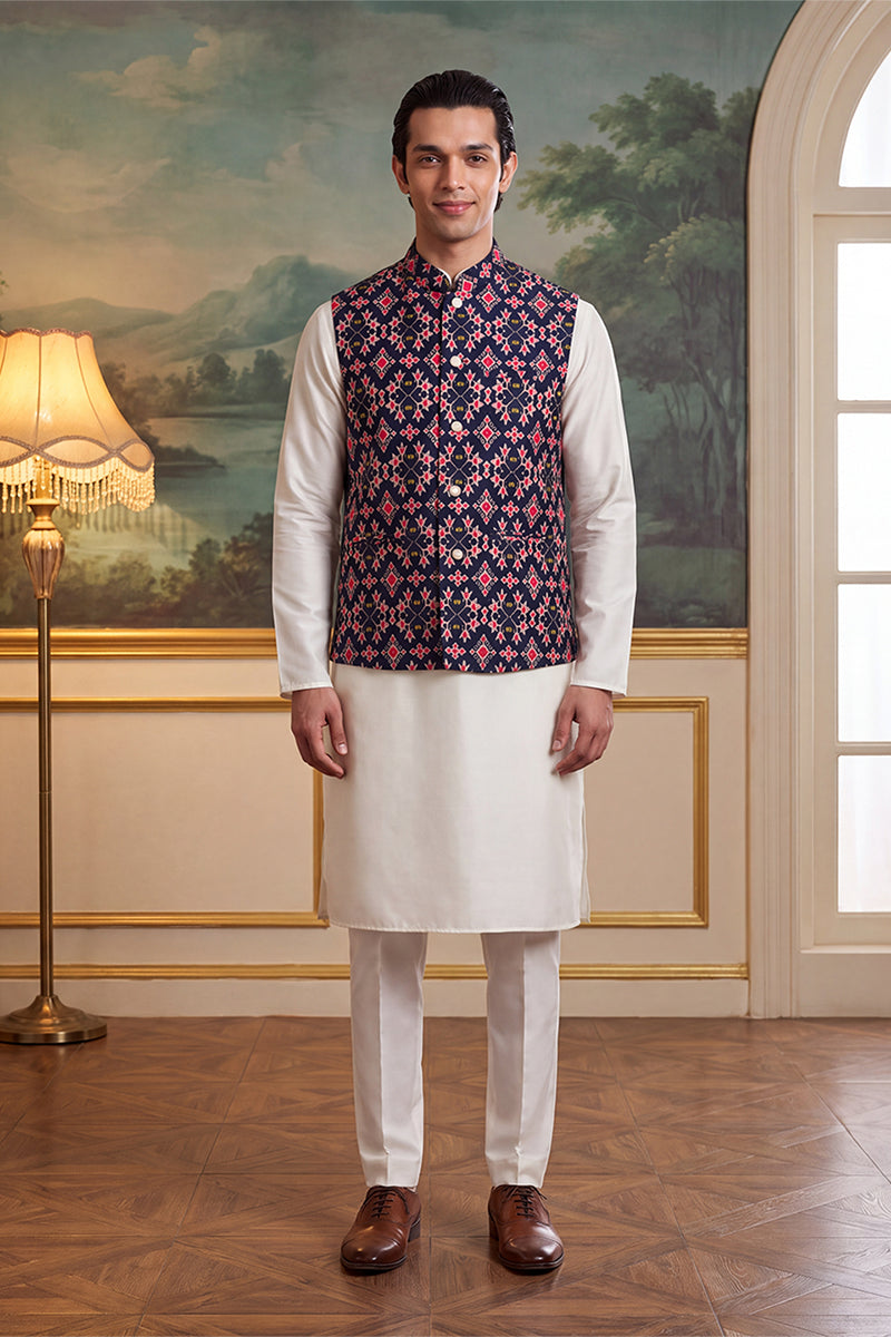 ethnic-bay-mens-navy-blue-silk-blend-patola-print-mandarine-collar-koti-mkot1048