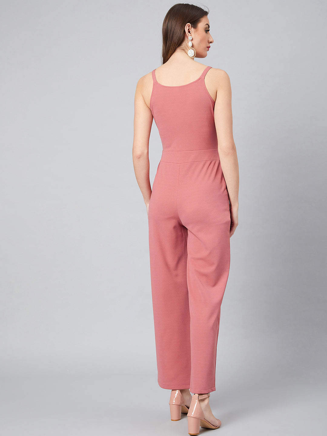 athena women rose solid basic jumpsuit 1