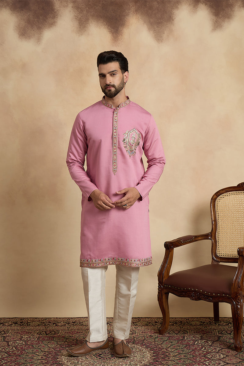 ethnic-bay-men-pink-silk-blend-solid-embroidered-kurta-with-dupatta-mkud1071