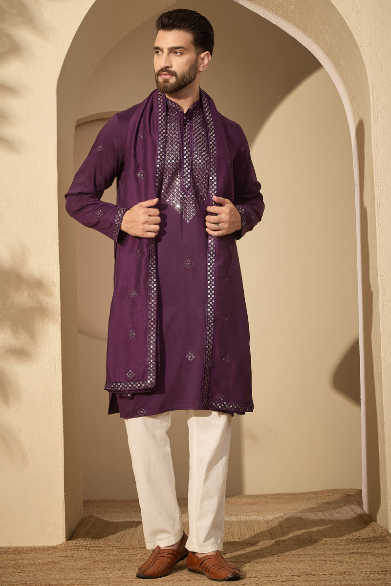 ethnic-bay-violet-silk-blend-solid-embroidered-mandarin-collar-kurta-with-dupatta-mkud1078