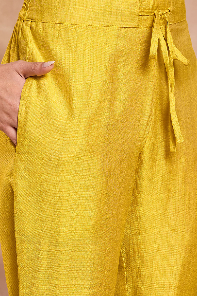yellow floral printed straight kurta trouser with dupatta 