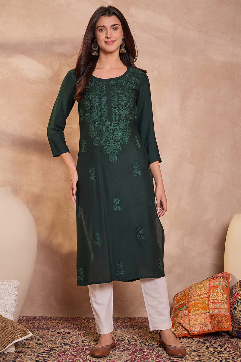 green-viscose-rayon-emboidered-kurti-vck9797