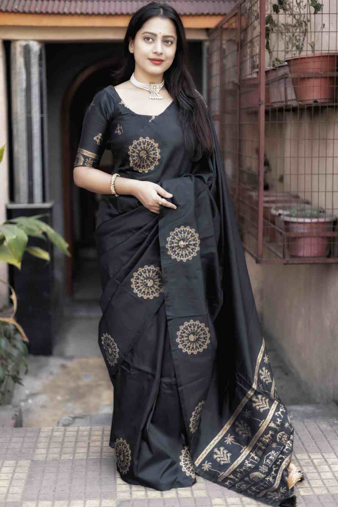 Soft Poly Silk saree with stylish prints