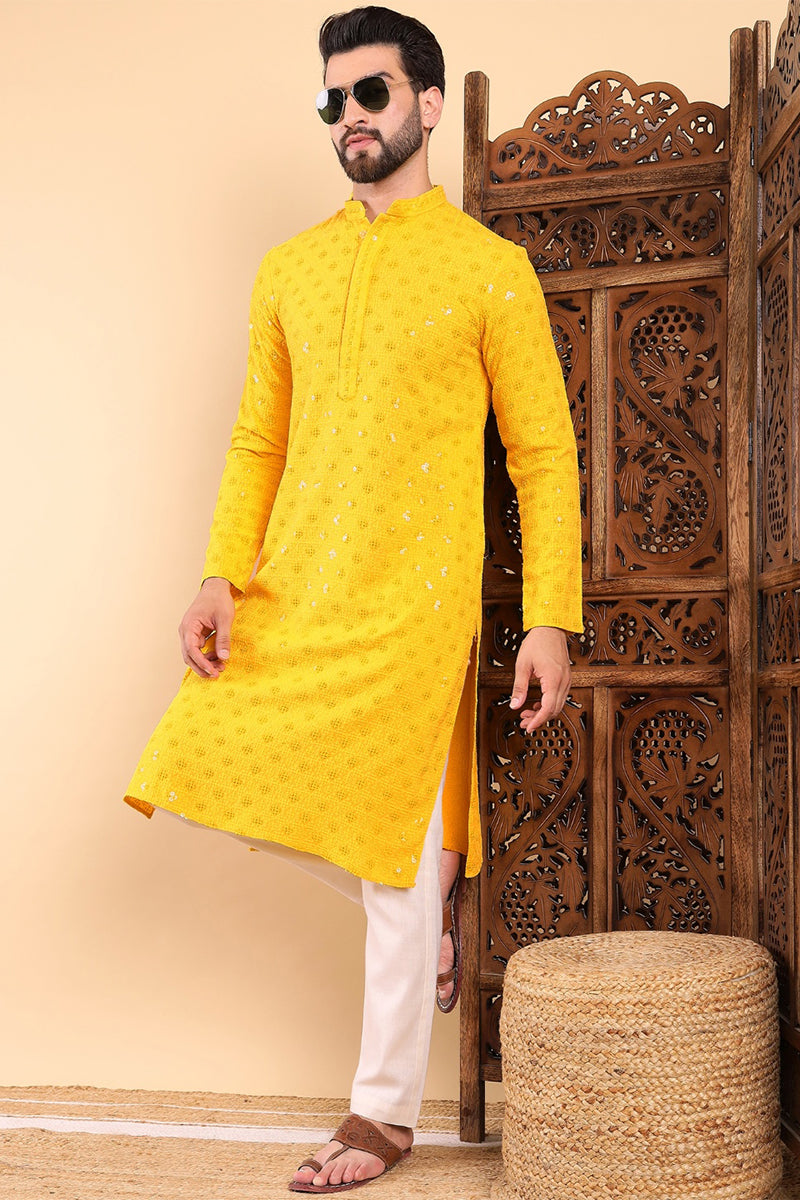 yellow-viscose-rayon-solid-embroidered-straight-kurta-with-trousers-mkset1010ylw