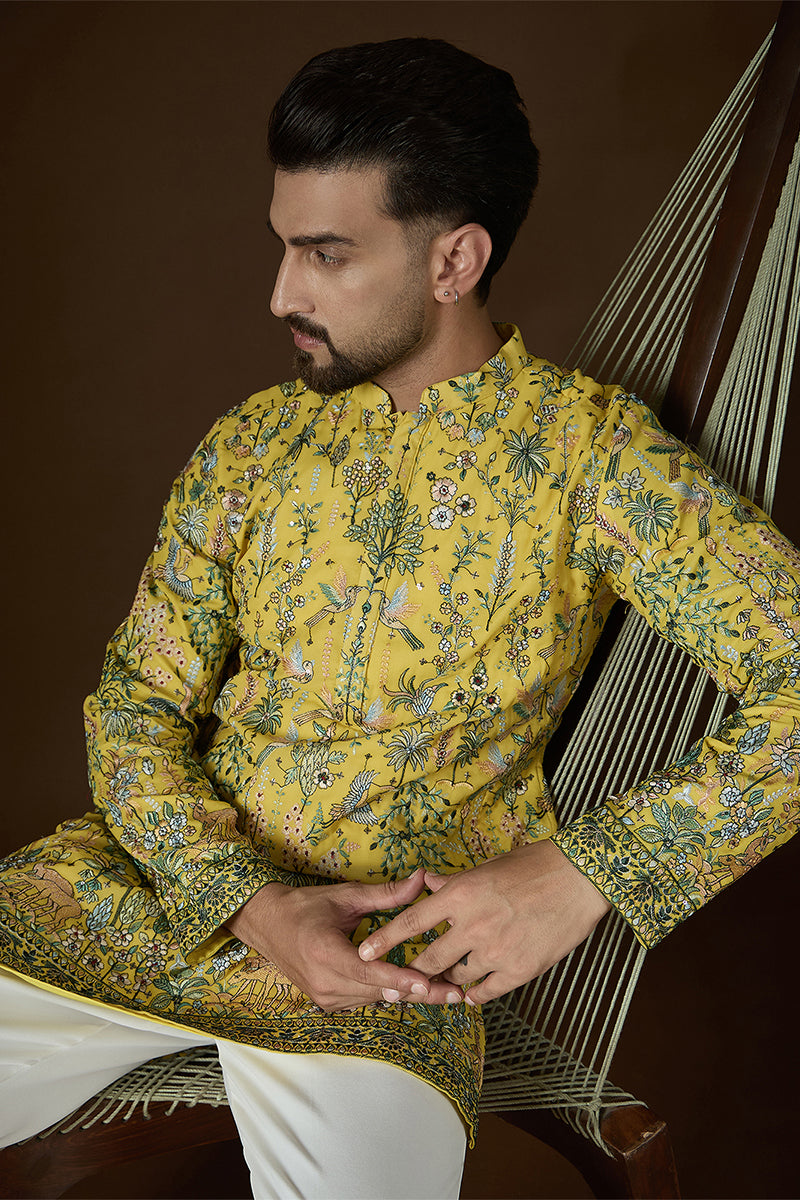 ethnic-bay-yellow-georgette-solid-embroidered-kurta-with-trouser-mkset2727