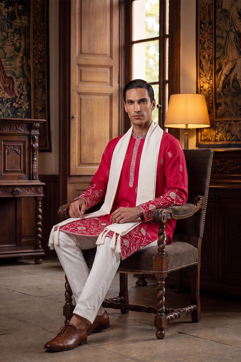 ethnic-bay-men-pink-silk-blend-solid-embroidered-straight-kurta-with-dupatta-mkud1943