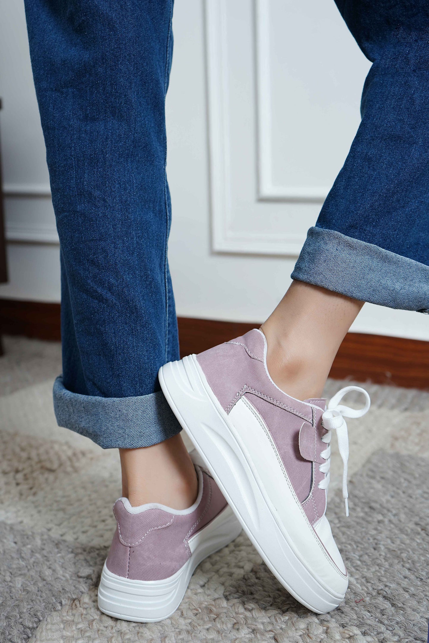 Peach Smart Casual  Shoes