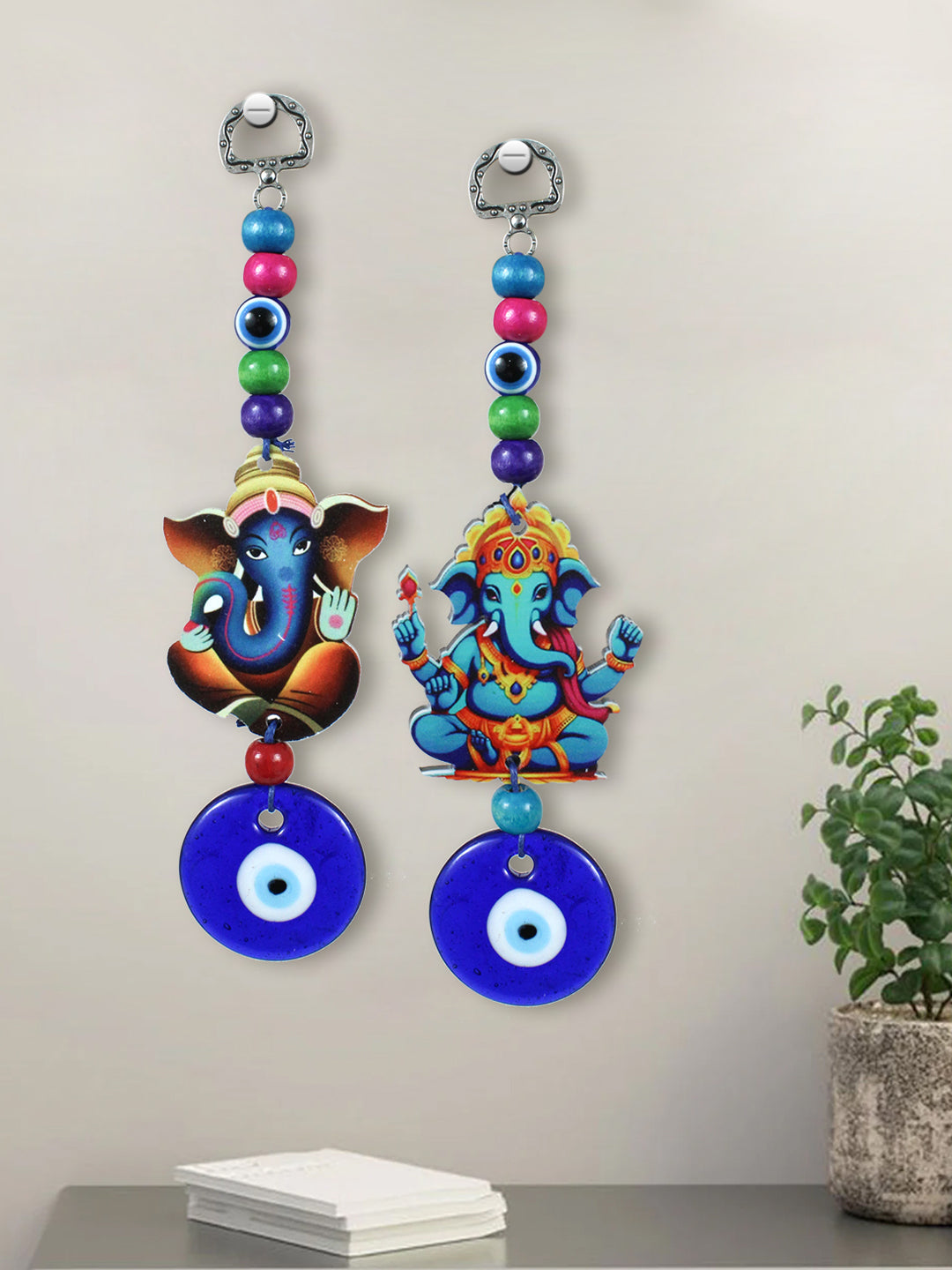 Set of 2 Ganesha Evil Eye Door Wall Hanging