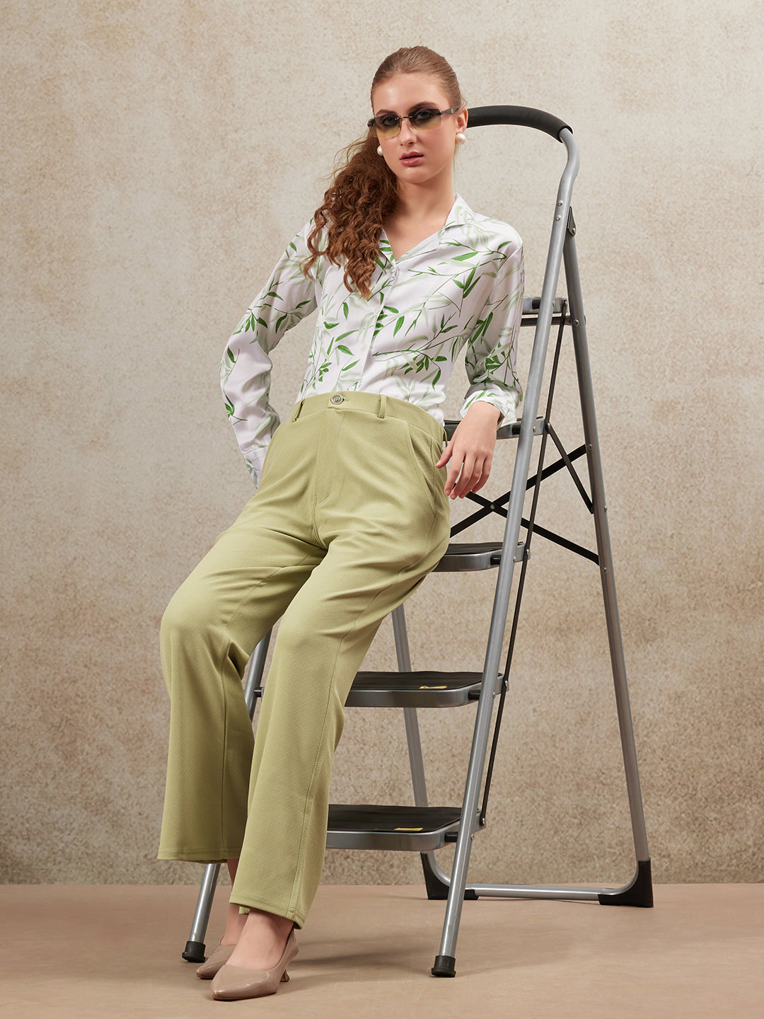 women regular fit high rise bootcut trousers copy 2