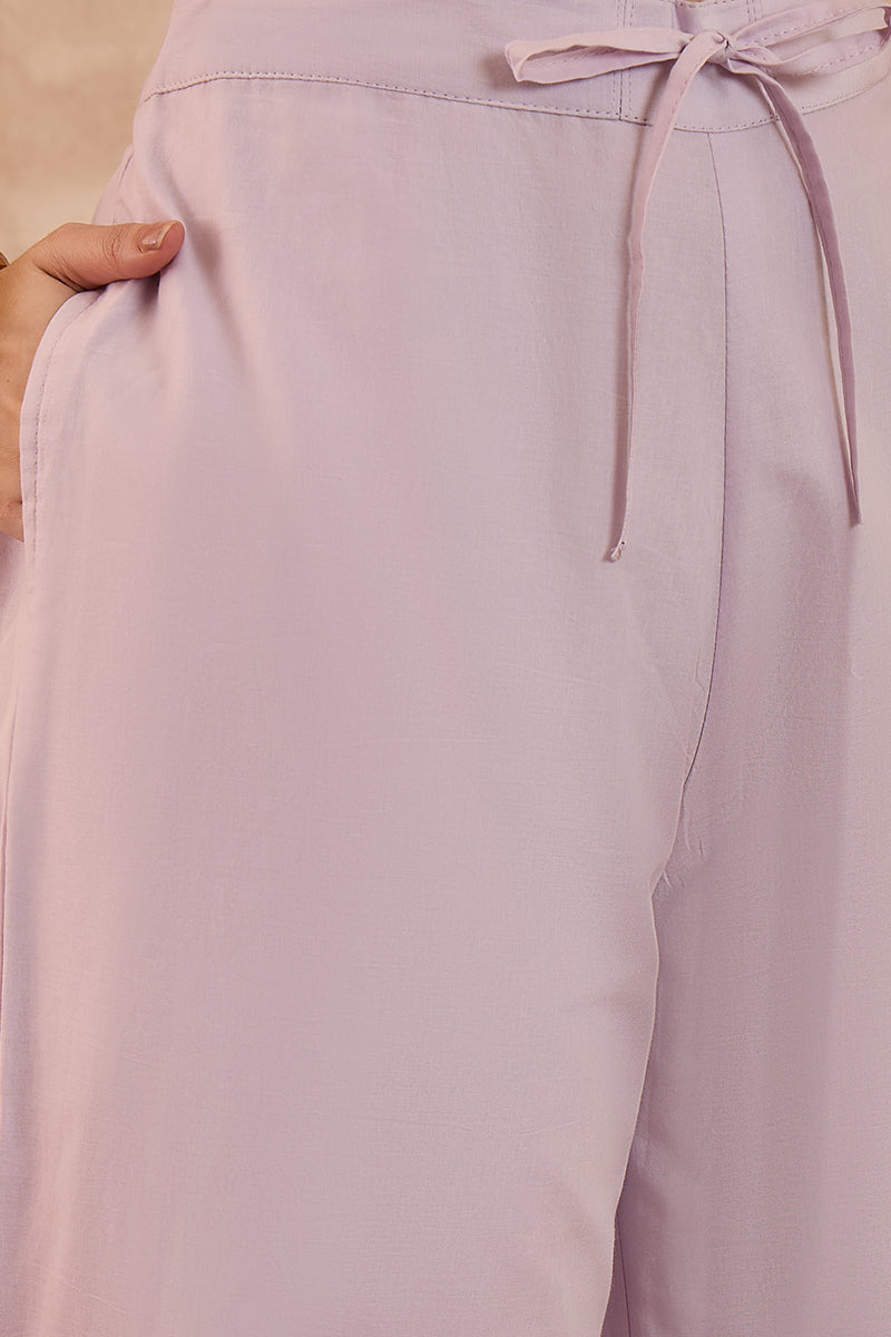lavender pure cotton embroidered scalloped coord sets