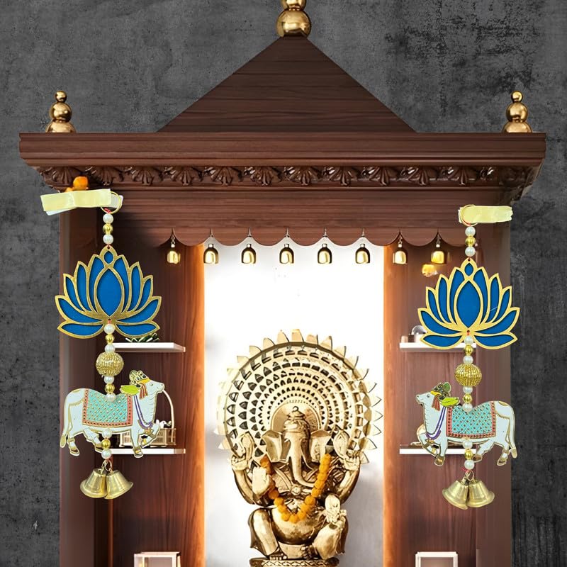 Blue Cow and Lotus Style Diwali Toran