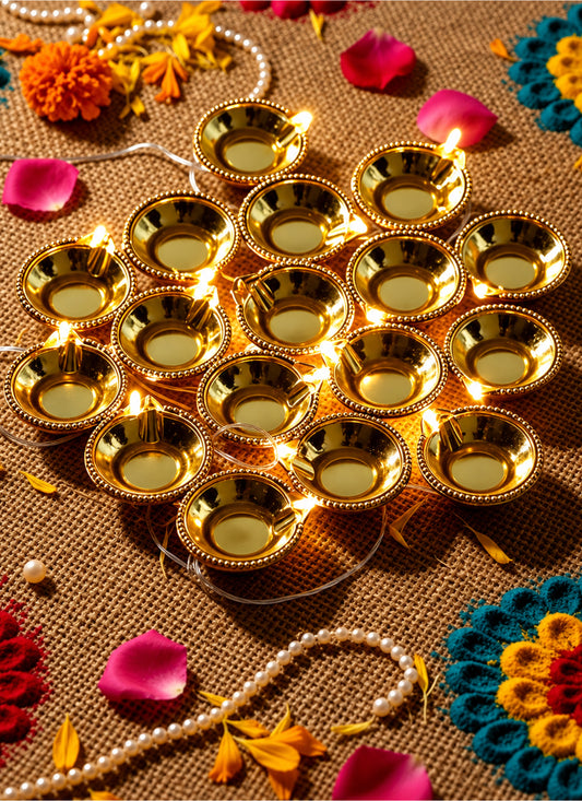 ZAYO LED  DIYA STRING LIGHT GOLDEN