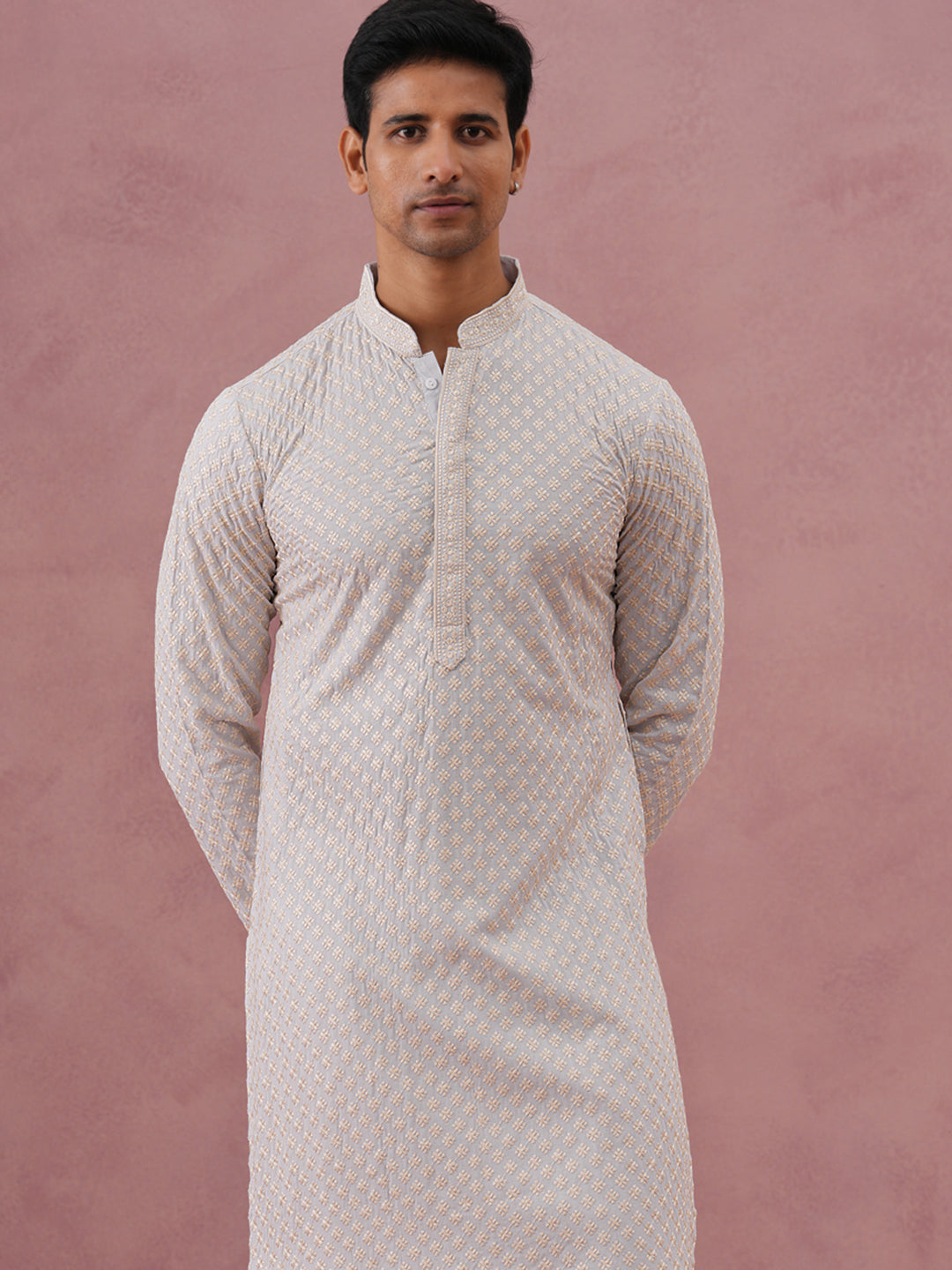 Viscose Rayon Traditional Embroidered Kurta Pyjama