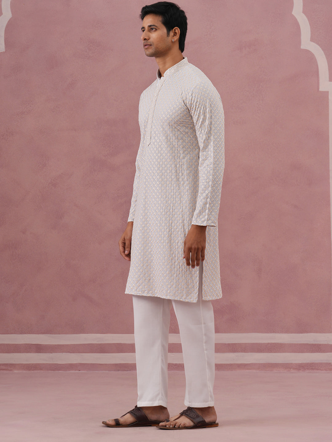 Viscose Rayon Traditional Embroidered Kurta Pyjama