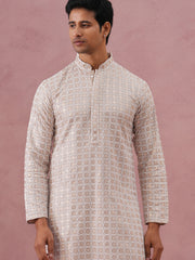 Men S Rayon Sequin Embroidered Kurta Pyjama