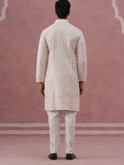 men s rayon sequin embroidered kurta pyjama
