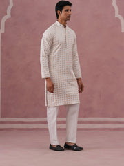 men s rayon sequin embroidered kurta pyjama