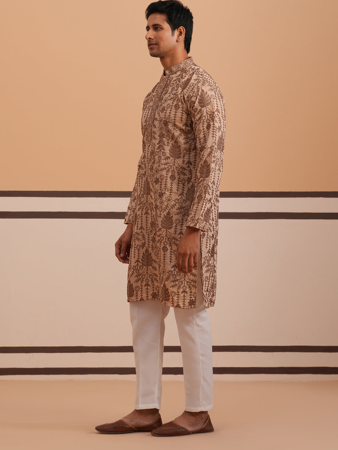 Men S Ethnic Embroidered Kurta Pyjama