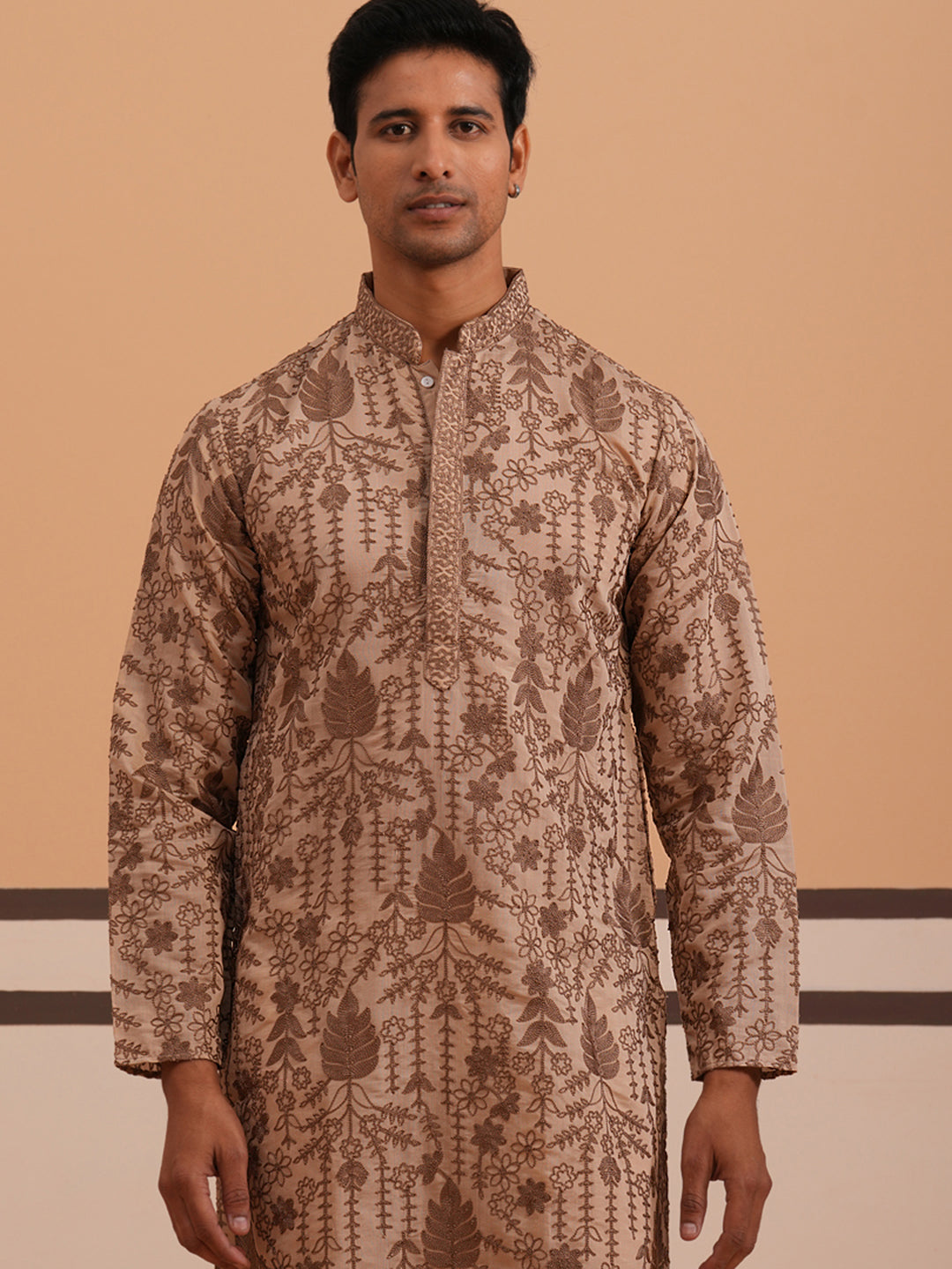 Men S Ethnic Embroidered Kurta Pyjama