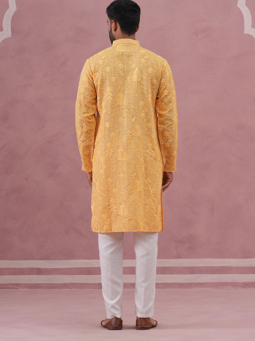 Men S Ethnic Embroidered Kurta Pyjama