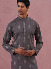 Festive Silk Blend Embroidered Kurta Set