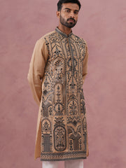 Men S Silk Blend Embroidered Kurta Pyjama Set