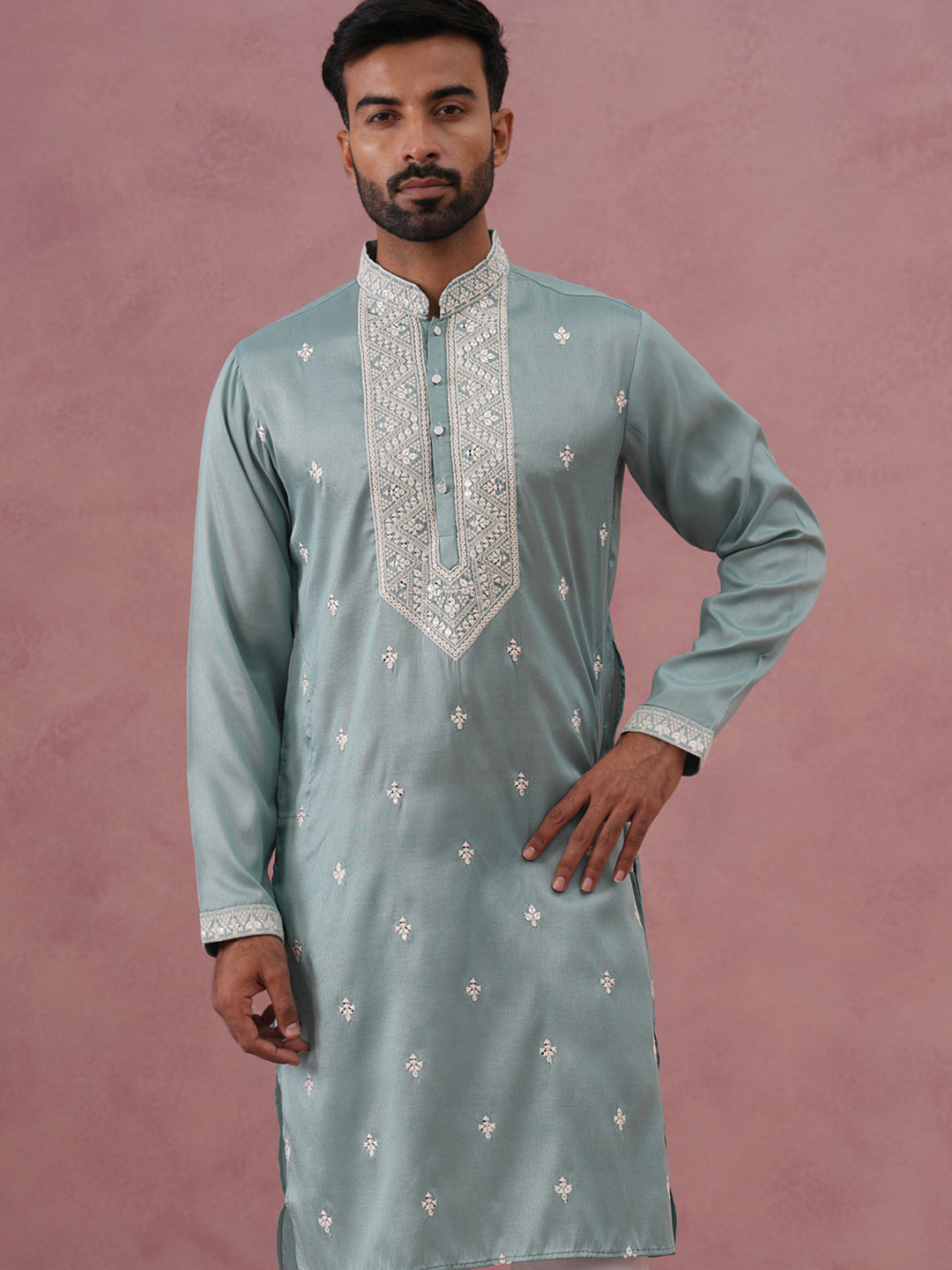 Mens Festive Cotton Blend Kurta Pyjama
