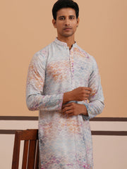 abstract printed embroidered kurta pyjama